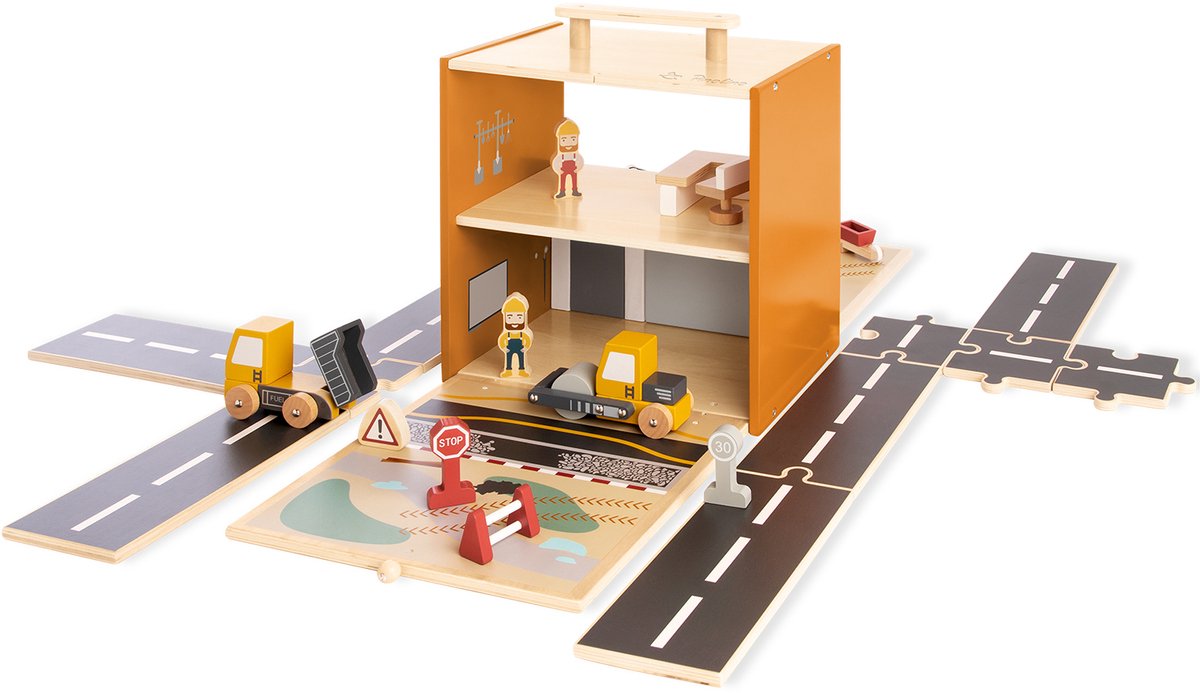 Pinolino speelwereld bouwplaats Gustav – houten speelset