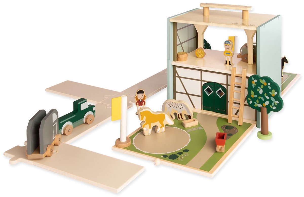 houten speelgoed manege - paardenstal- Reiterhof 