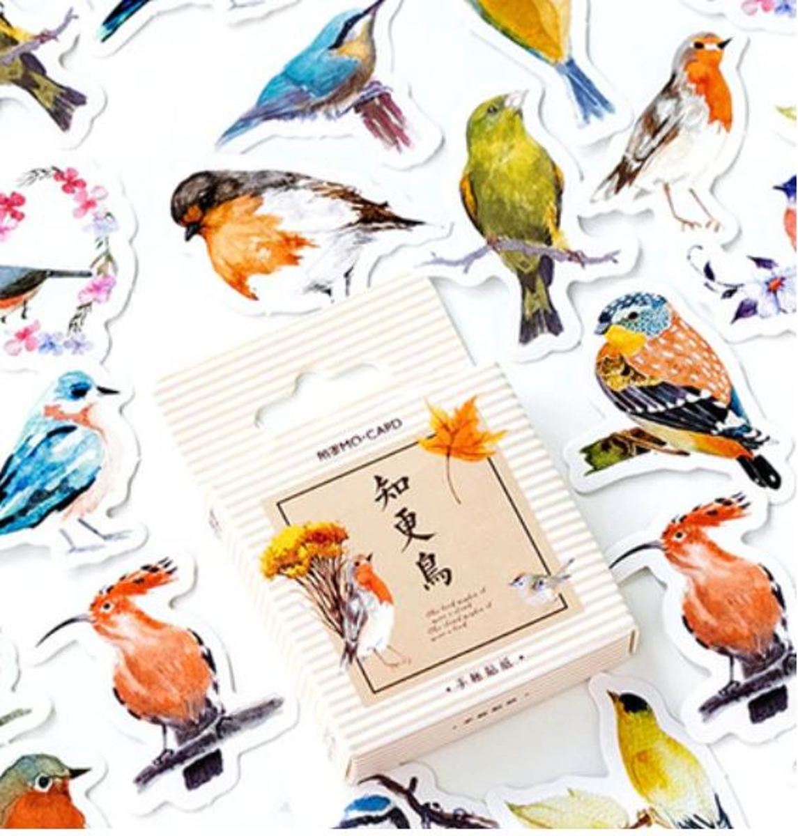 40 stuks scrapbooking stickers vogels 4x4cm