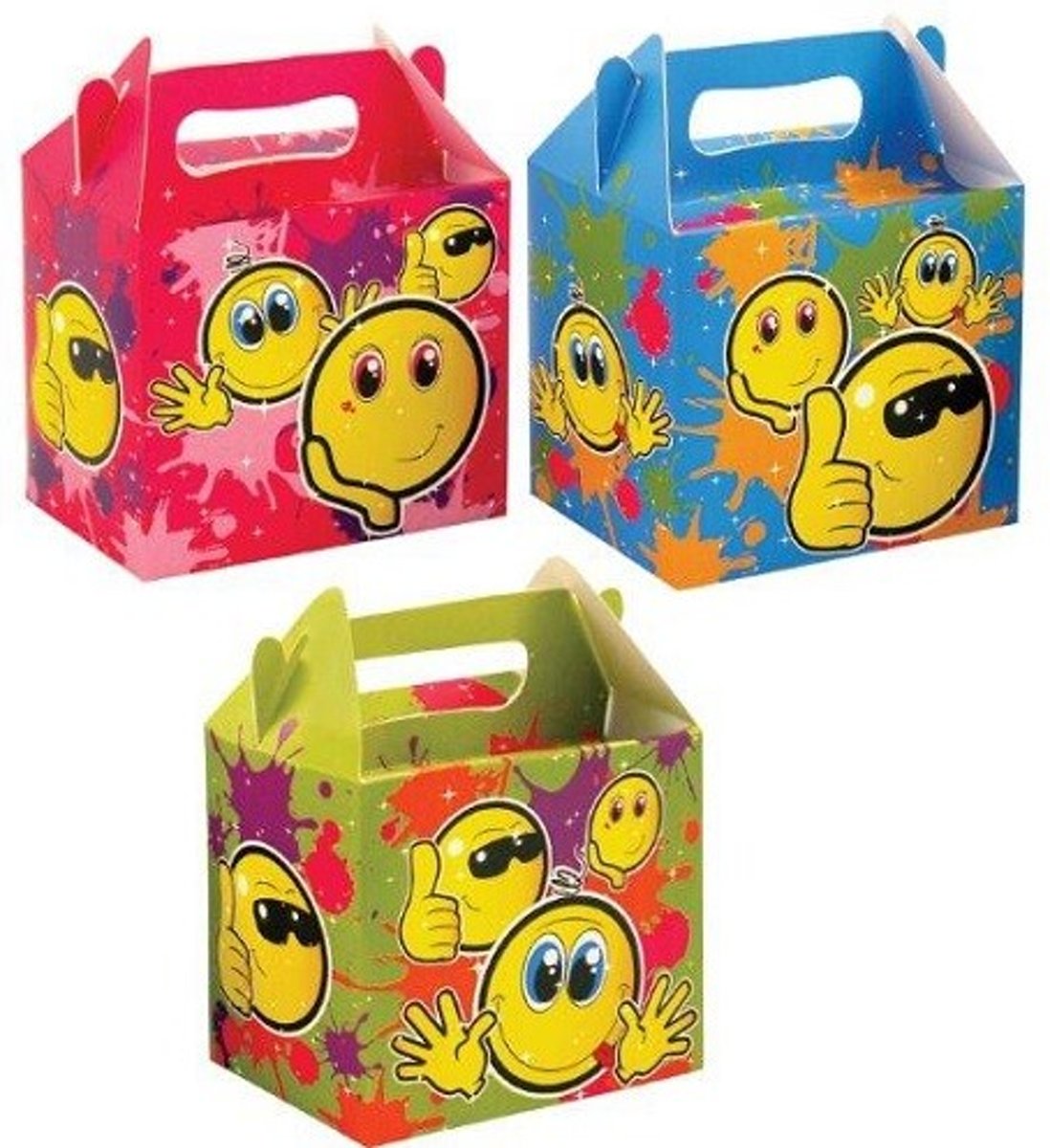 6 stuks menubox Smiley 14 x 9.5 x 18 Cm