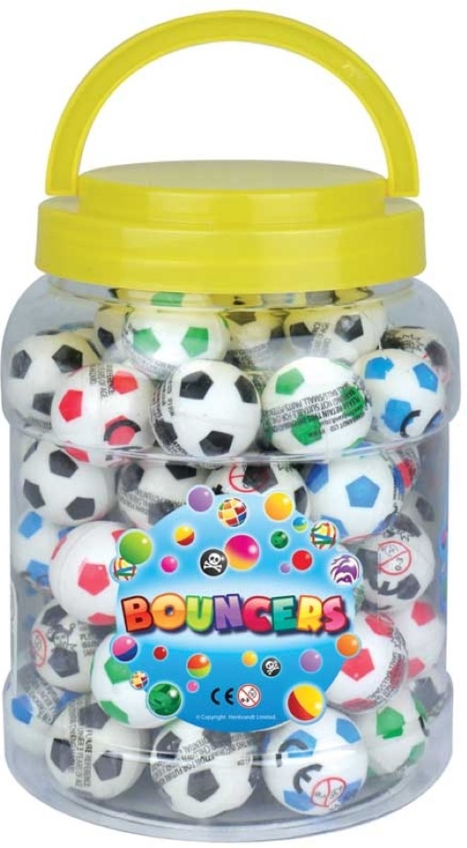 72 stuks voetbal stuiterballen 3.5 cm in pot