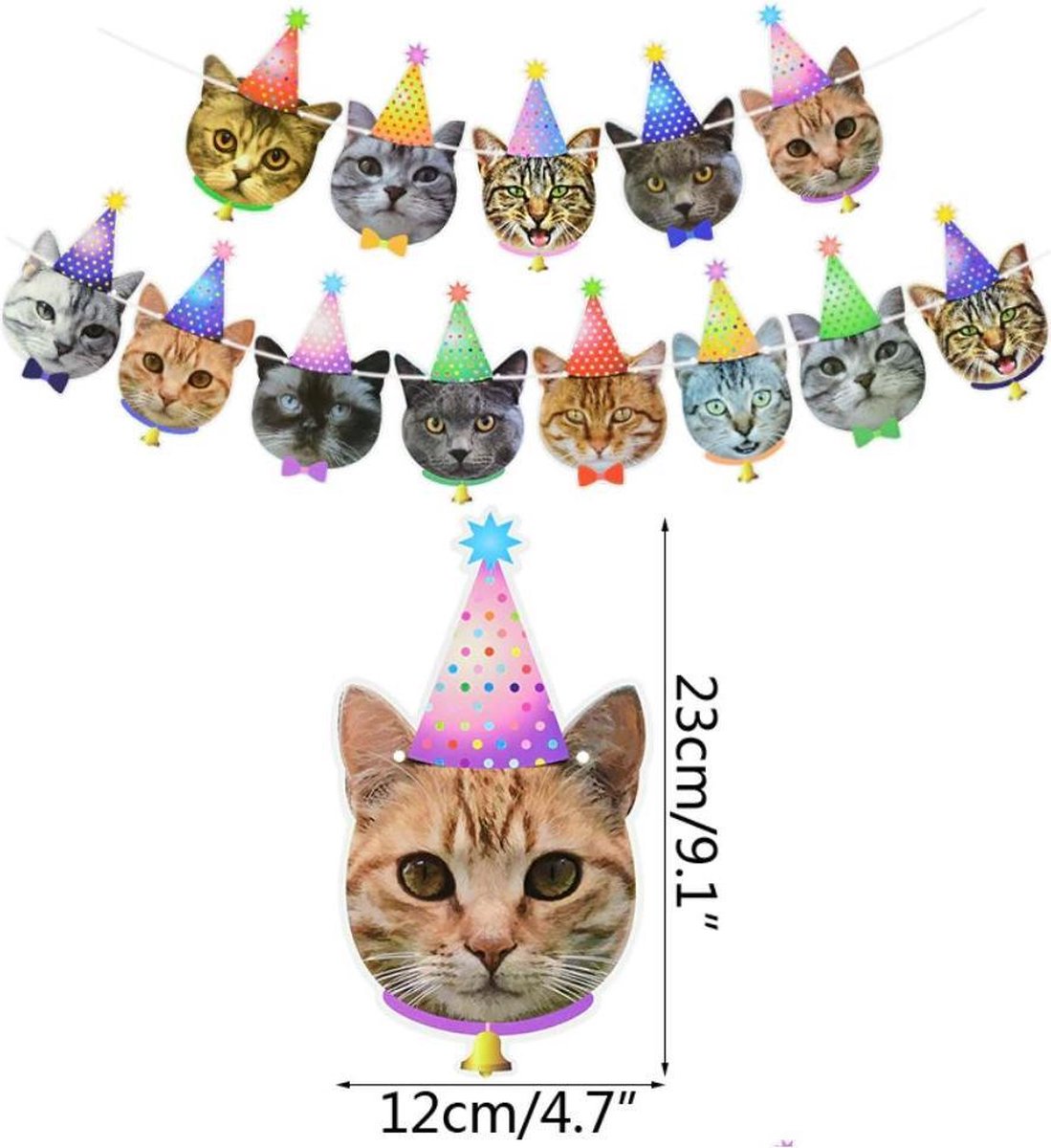   katten -  13 vlaggen aan 1 lijn