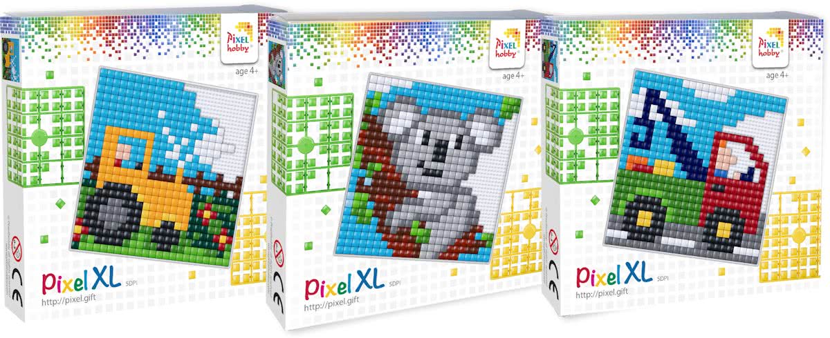 3 Pixel XL sets tractor, koala, vrachtwagen