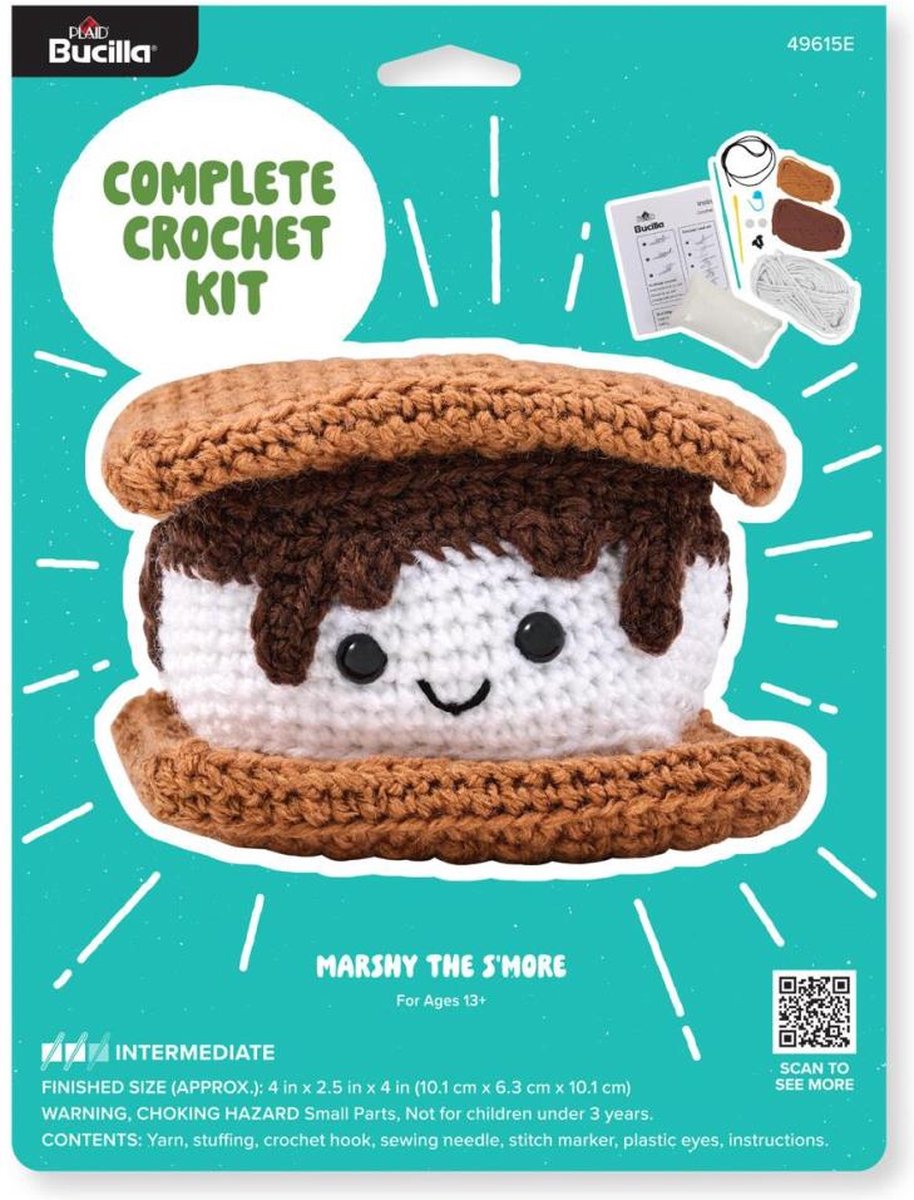 Plaid Bucilla - haakset Marshy the smore - amigurumi kit - 49615E