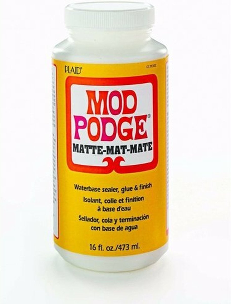 Mod Podge - Decoupagelijm - Transparant - Mat - DIY, Decoratie, Decoupage - 473ml - Plaid - 1 stuk - Incl. Goodie