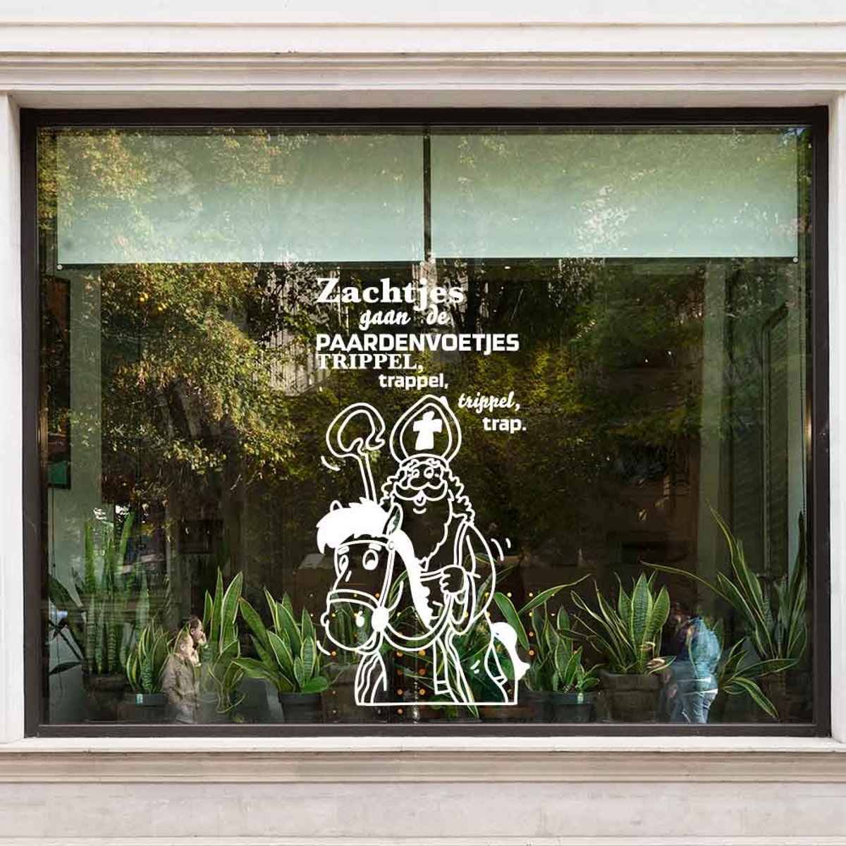 Raamsticker Zachtjes gaan de paardenvoetjes - Wit - ONESIZE