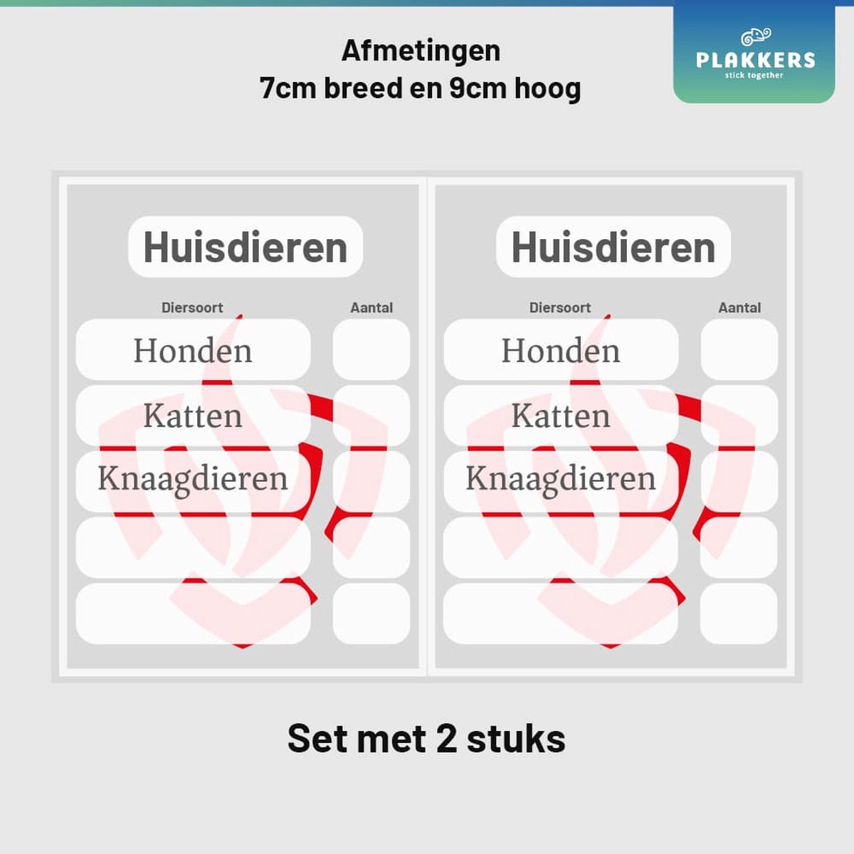 Red mijn huisdier sticker (set van 2 stuks)