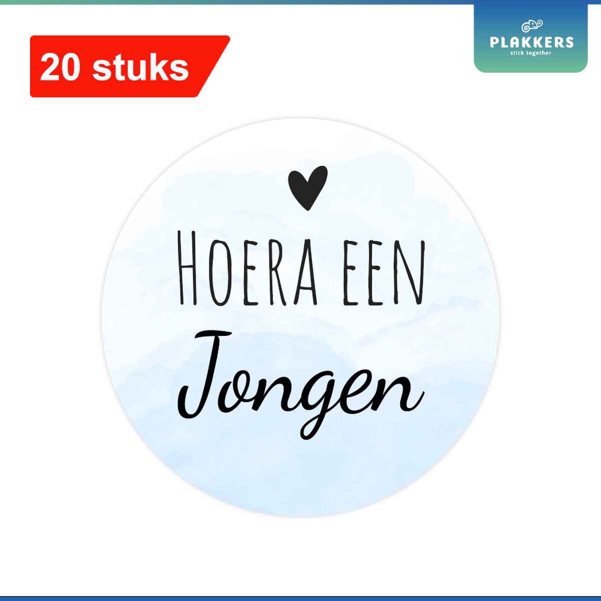 Sluitstickers GEBOORTE Jongen 20 stuks - Zelfklevende sluitzegel geboorte - Sluitstickers enveloppe