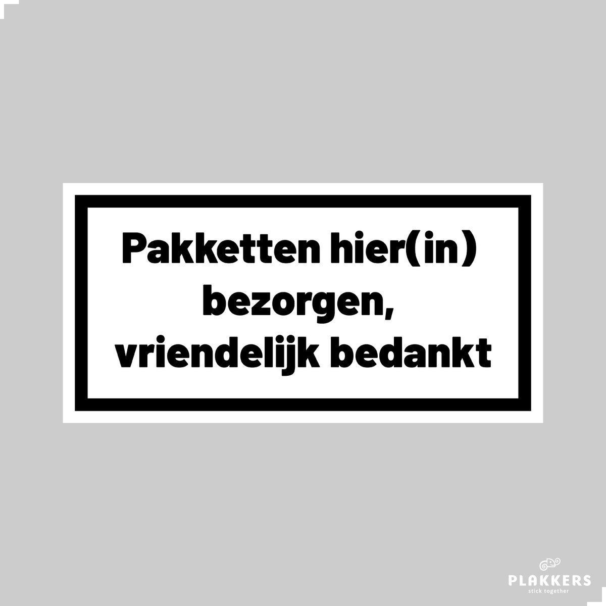 Sticker pakketten hier(in) bezorgen a.u.b. - 20cm breed 10cm hoog - UV- en waterproof - Pakketbrievenbus - Pakketkluis - Pakketbox - Instructies pakketbezorger - Plaats pakketten hier