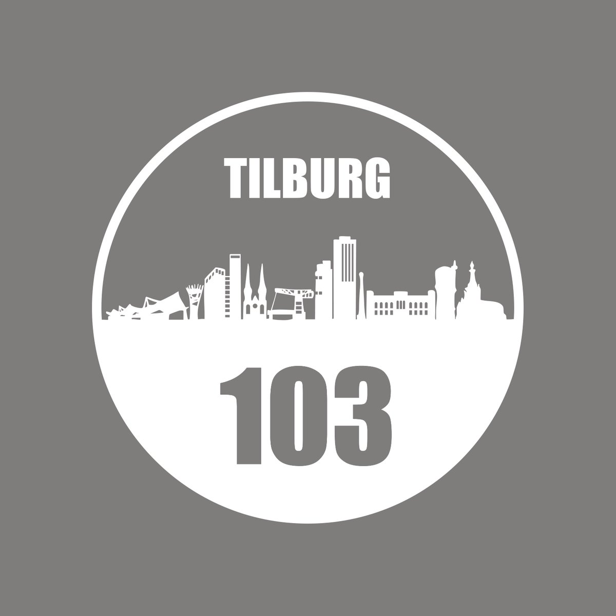 Tilburg sticker met eigen huisnummer