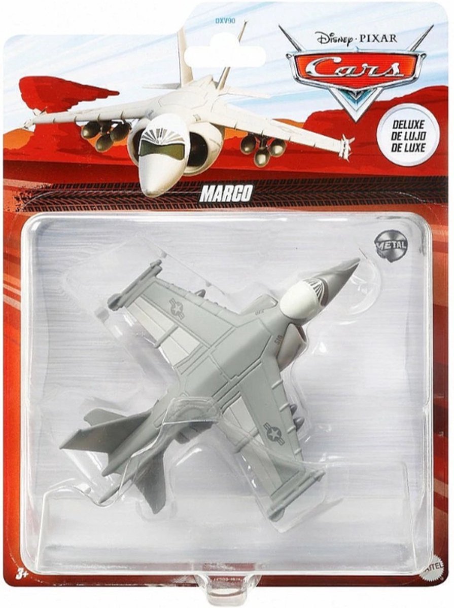 Disney Cars oversized voertuig Marco Deluxe straaljager - afmeting 11 cm