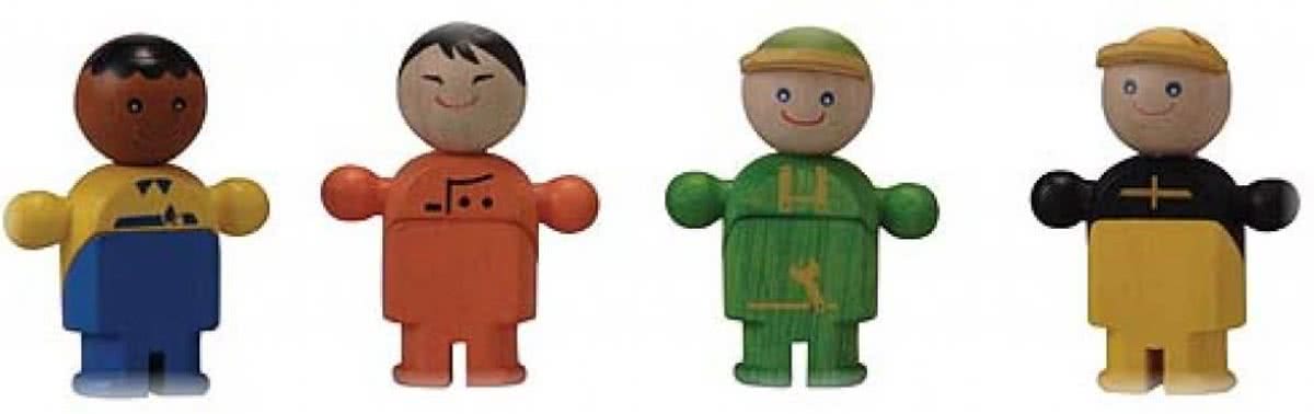 Plan Toys Plan City houten speelstad poppentjes Winkeliers