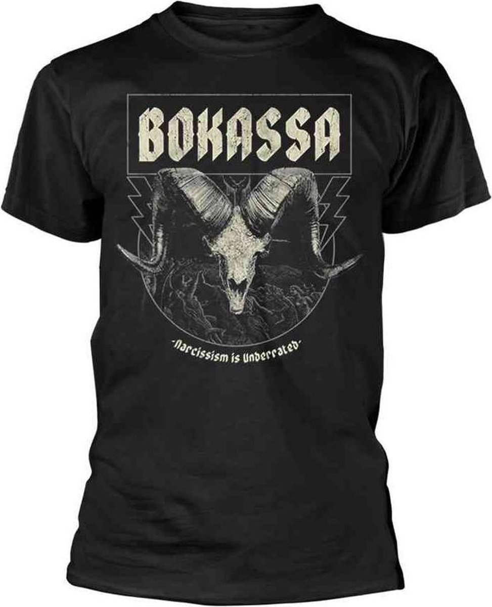 Bokassa Heren Tshirt -L- Narcissism Zwart