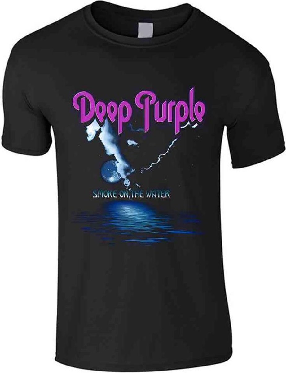 Deep Purple Heren Tshirt -L- Smoke On The Water Zwart