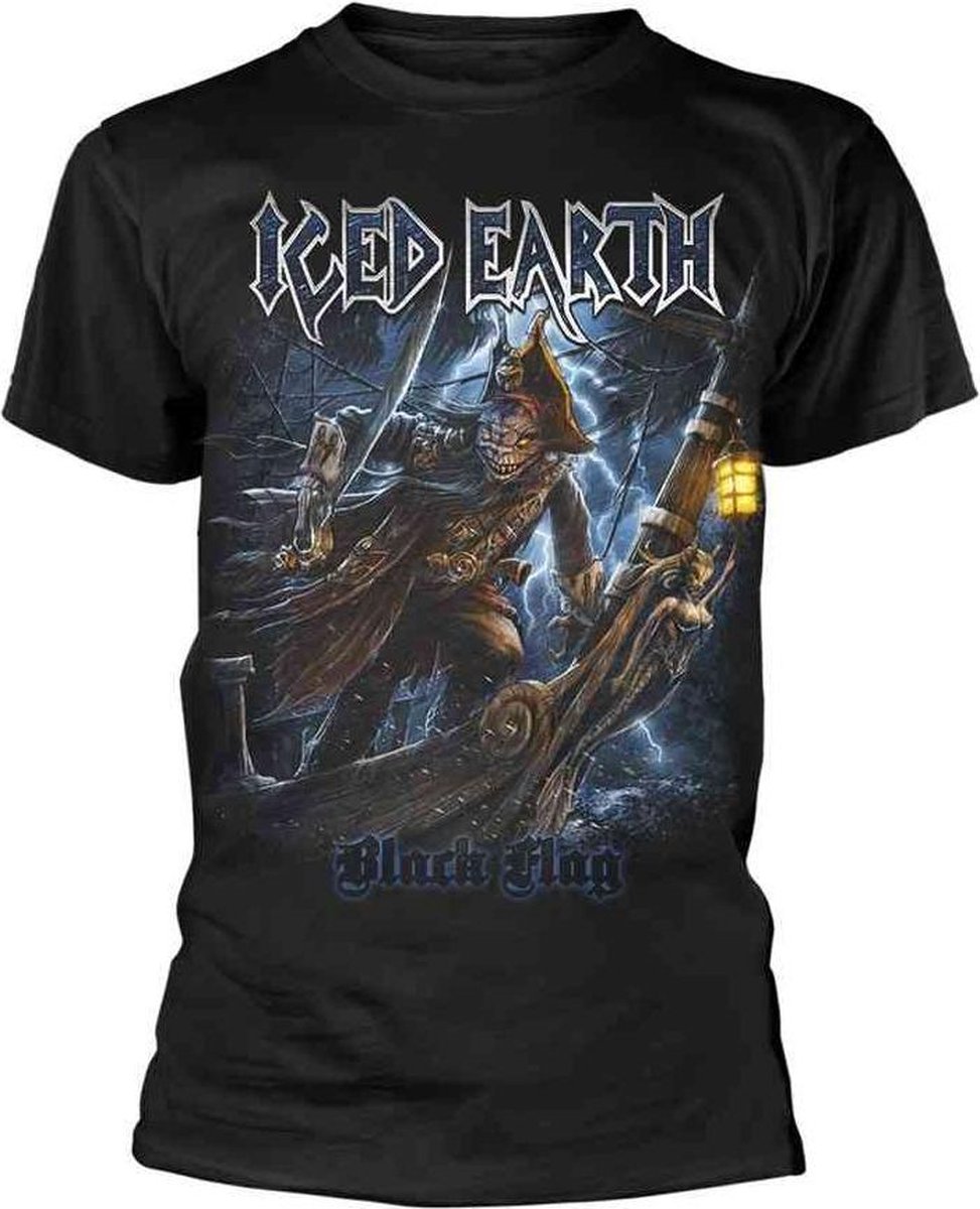 Iced Earth Heren Tshirt -S- Black Flag Zwart