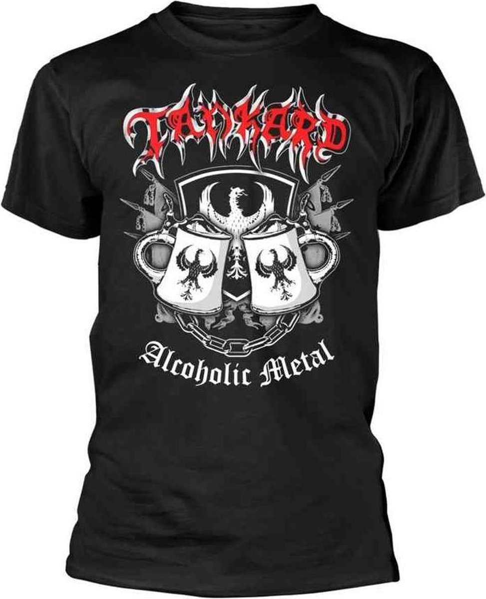 Tankard Heren Tshirt -L- Alcoholic Metal Zwart