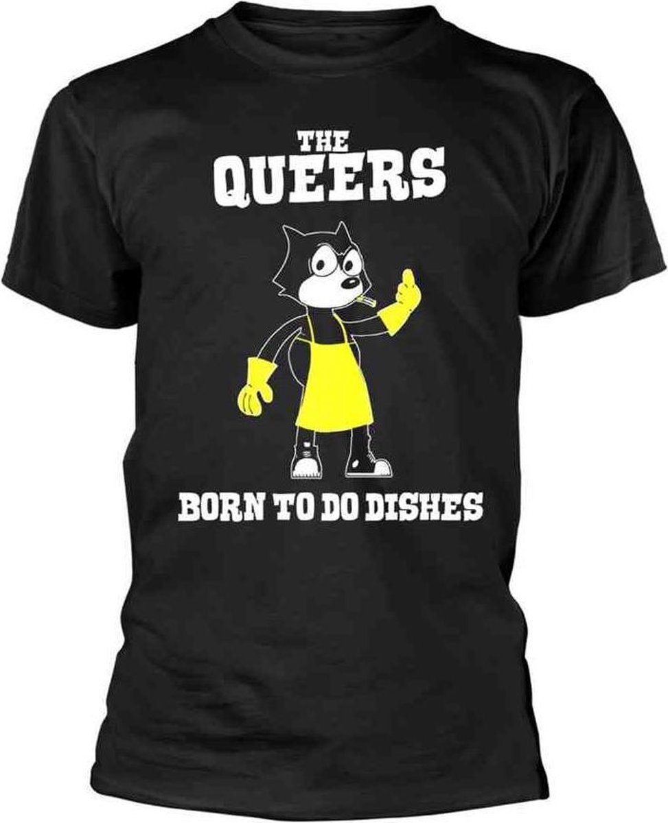The Queers Heren Tshirt -S- Born To Do The Dishes Zwart
