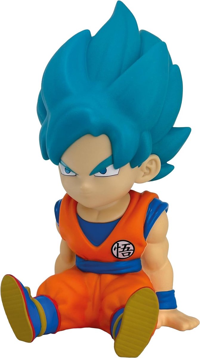 Plastoy Dragon Ball Goku Super Saiyan Blue Spaarpot 18 Cm Oranje