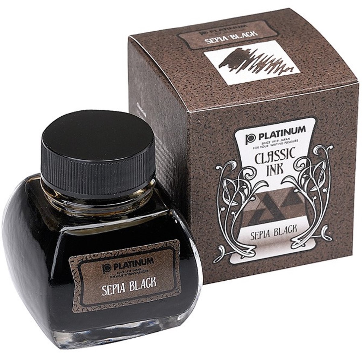 Platinum Japan - inktpotje - Vulpeninkt - potje vulpeninkt - Dyestuff Classic Ink Sepia Black