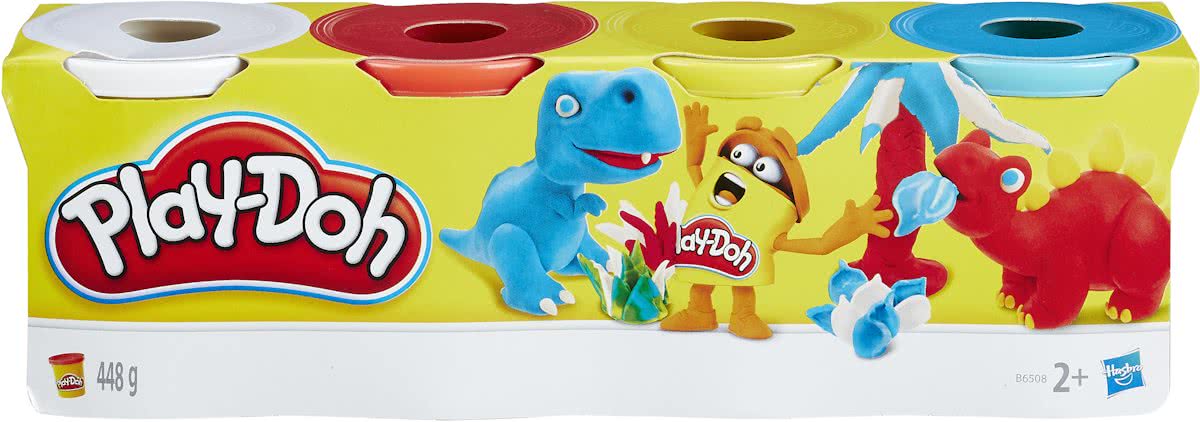 Play-Doh 4 kleuren potjes - 448 gram - Klei