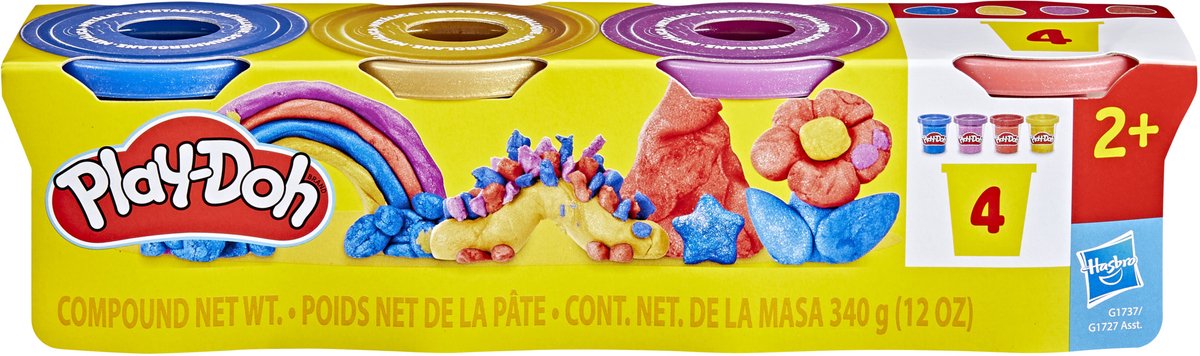 Play-Doh 4-pack Metallic glans boetseerklei