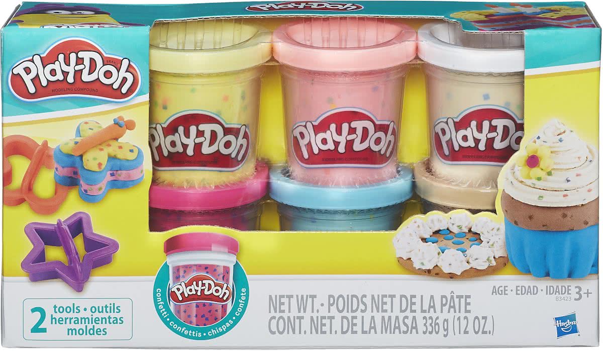 Play-Doh Confetti 6 potjes - Speelklei