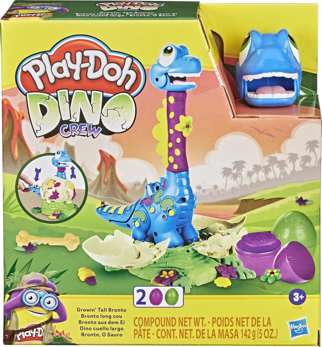 Play-Doh Dino Crew Langnek Bronto - Klei Speelset