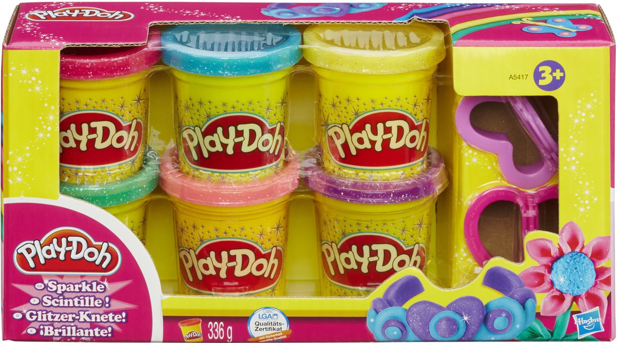 Play-Doh Glitter Klei - 6 Potjes
