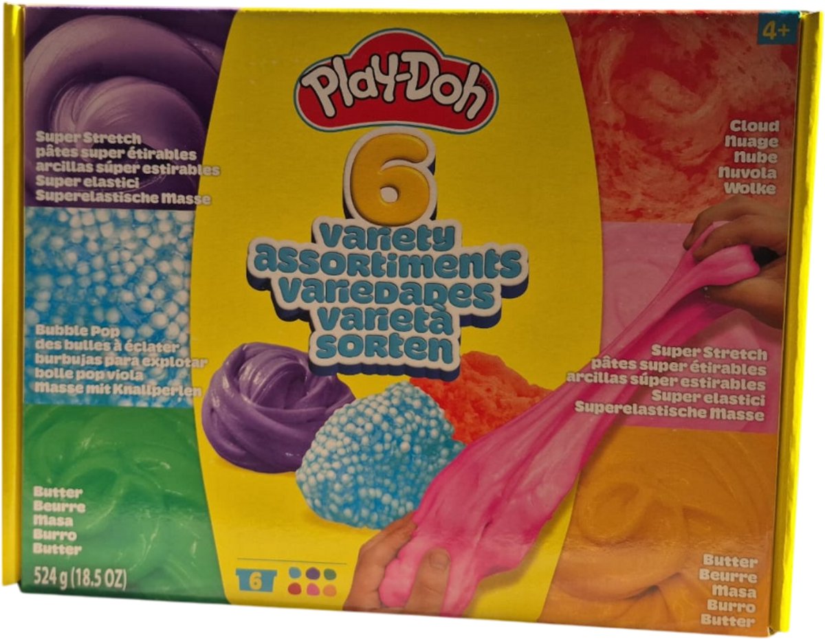 Play doh - slijmset- 6 potjes slijm butter, cloud, supersretch,bubble pop