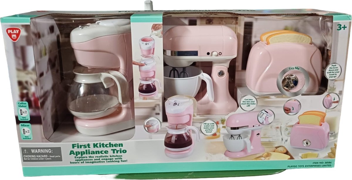 PLAYGO - keukenapparatuur 3 delig roze - Jono Toys 38186