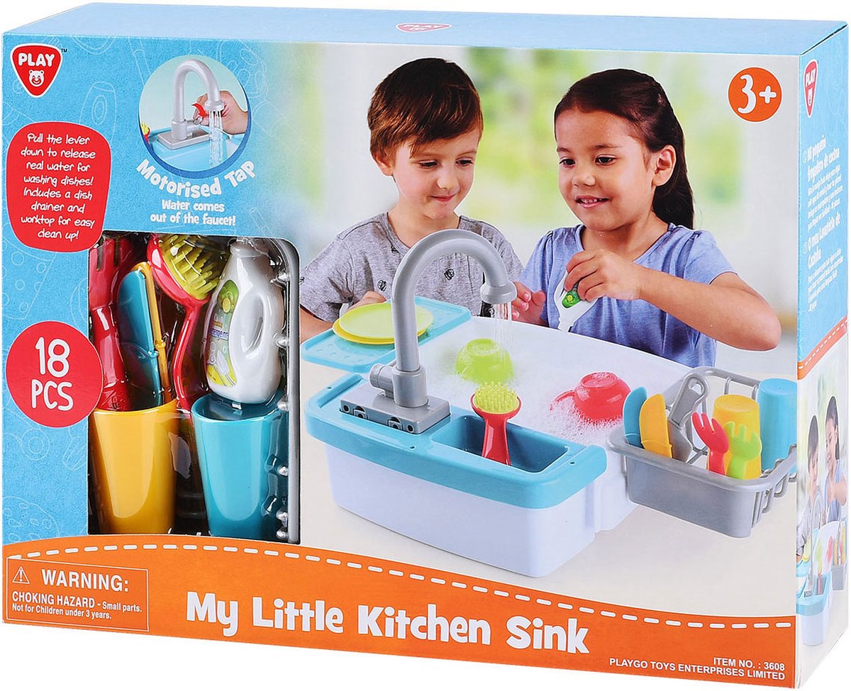 Play Afwas Speelkeuken Speelset - Kinderspeelgoed met gootsteen en accessoires.
