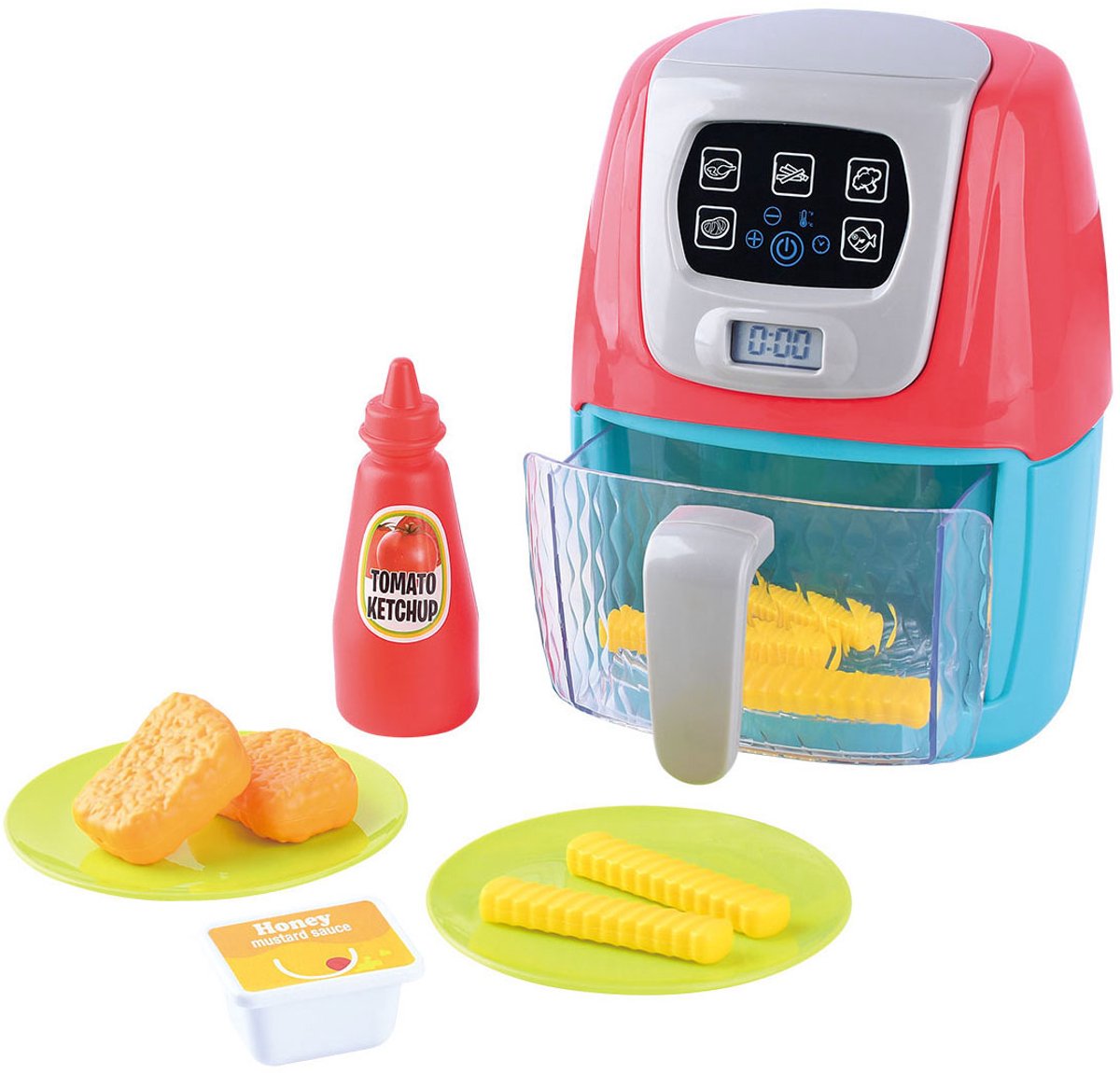 Play Airfryer speelgoedset - interactieve keuken speelset 13-delig.