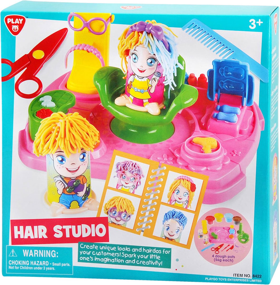 Play Haarstudio Kleiset, 4 Kleipotjes