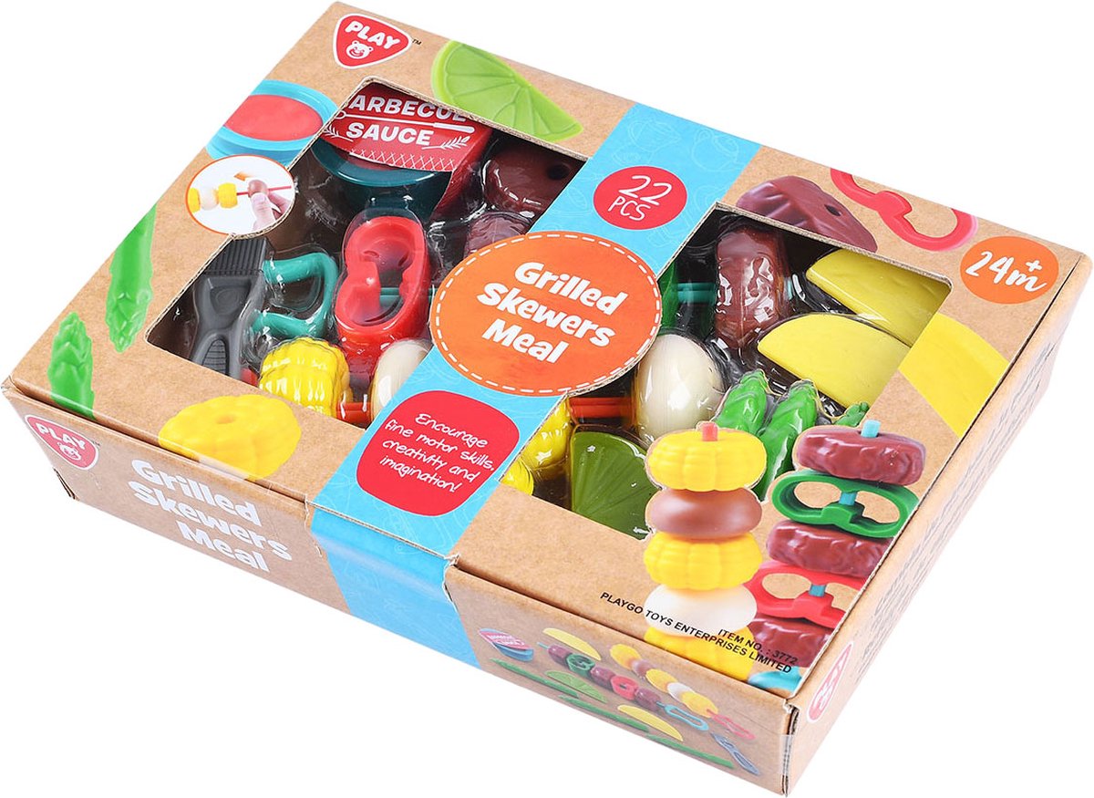   Speelgoedeten Gegrilde Spiesjes Speelset, 22dlg..