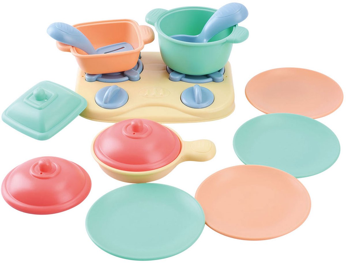 Play kookfornuis tafelblad speelset met accessoires - 13-delig - educatief speelgoed.