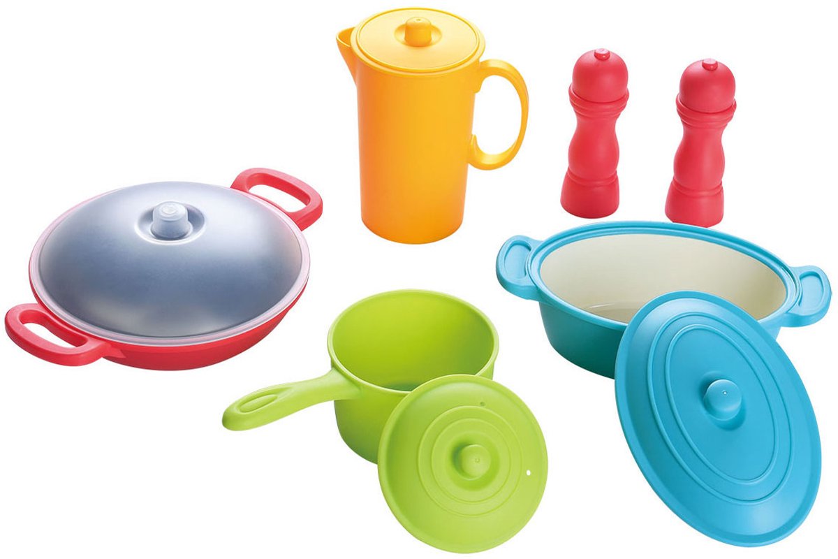 Play kookset speelgoed pannen en potten 10-delig voor kinderen.
