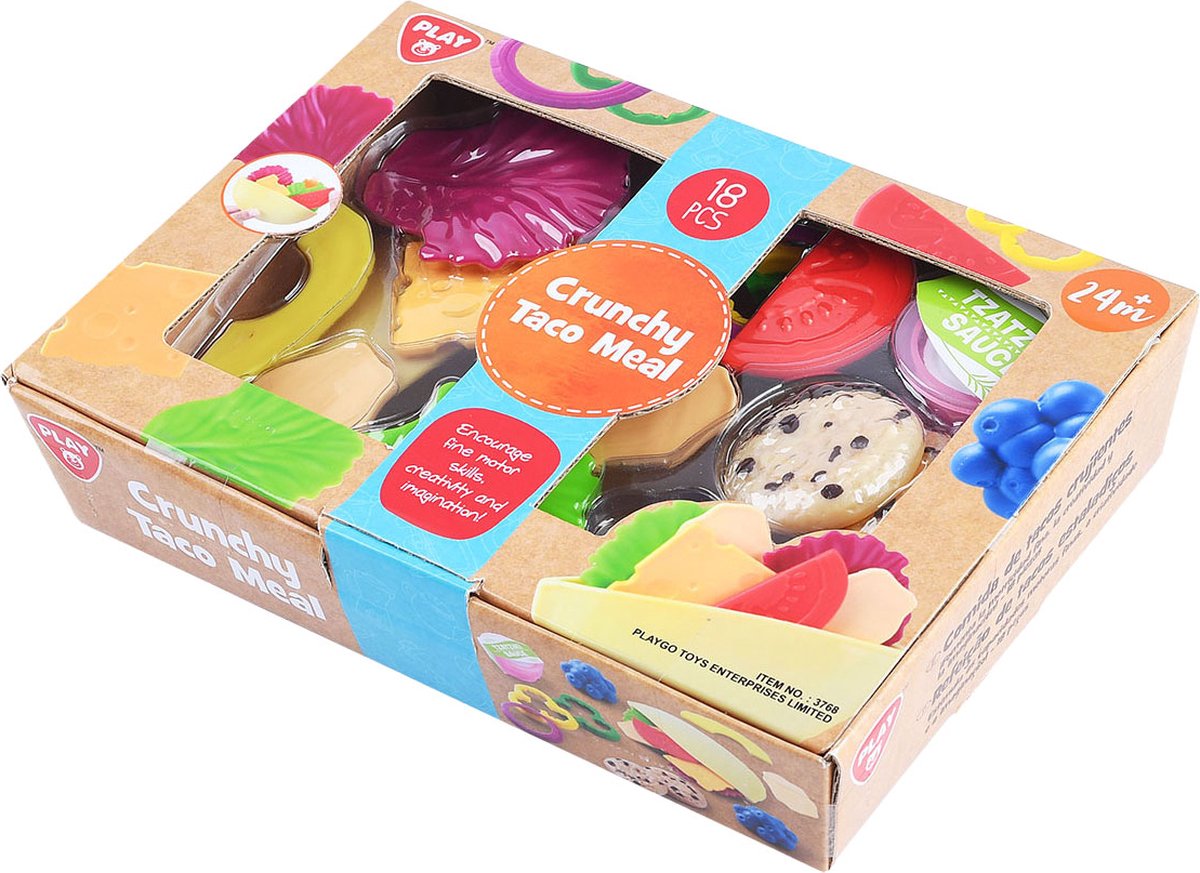   speelgoedeten taco speelset - 18-delig - kleurrijk kinderspeelgoed.