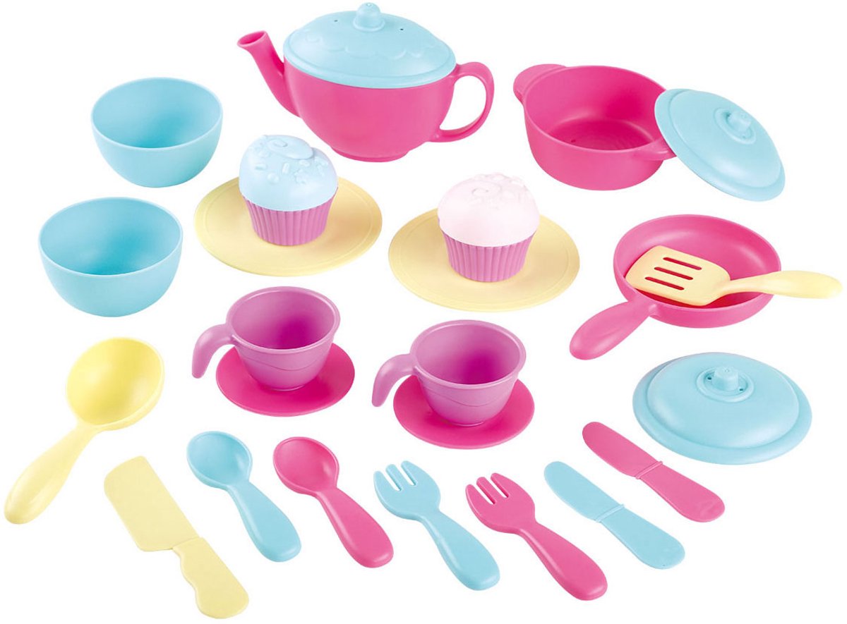 Play theeservies en kookaccessoires - 24-delig kinderservies speelgoed.