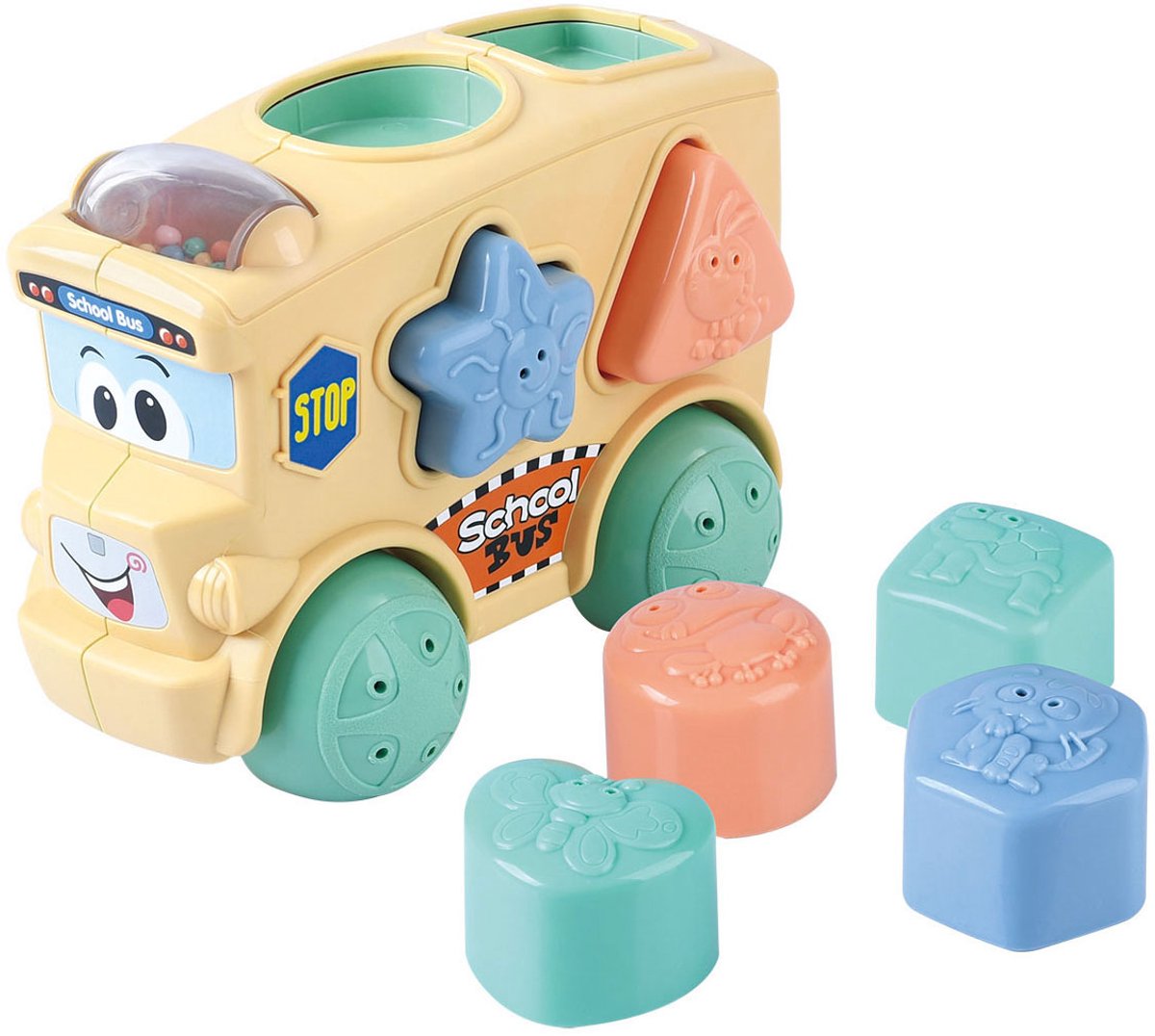 Play vormenstoof schoolbus speelgoed - educatief motoriek speelgoed.
