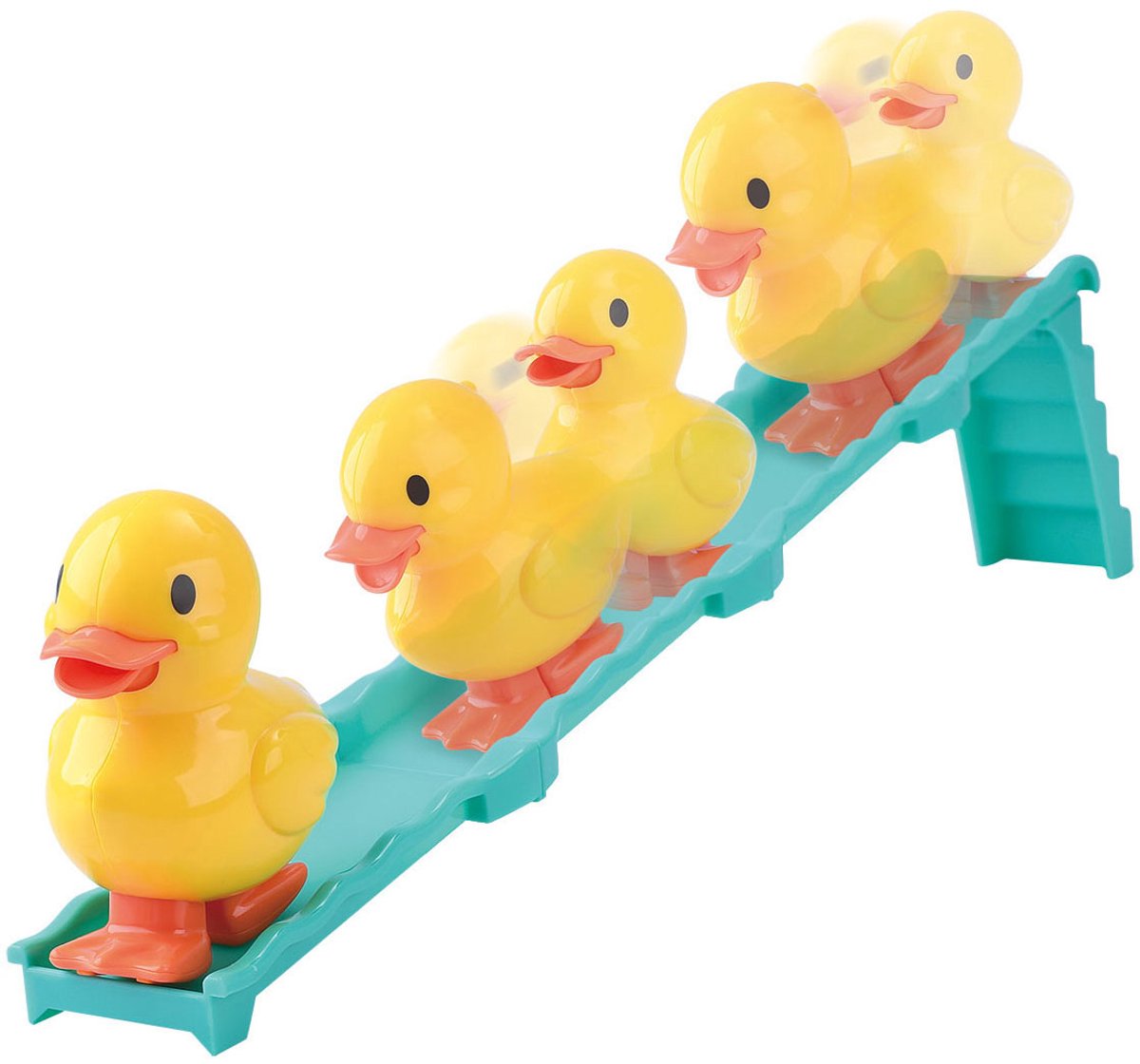   waggelende eend speelgoed glijbaan speelset voor peuters.