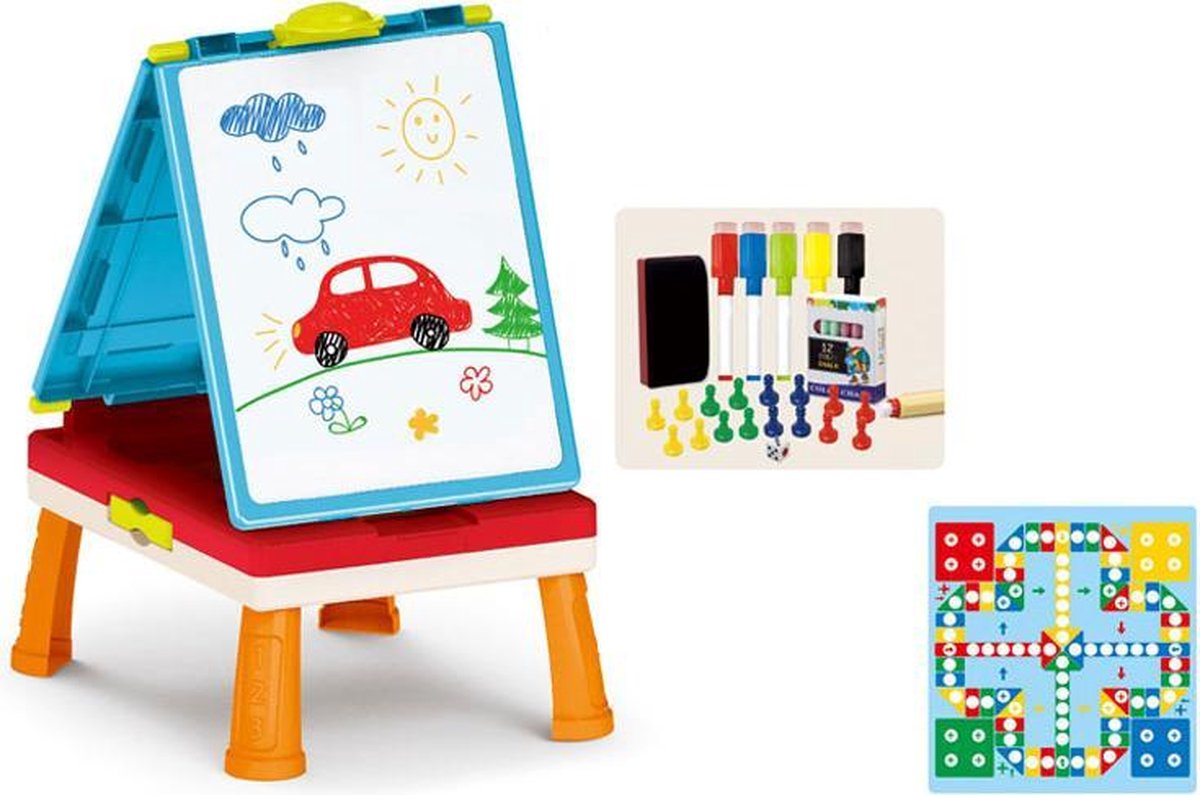 OSDUE Uitwisbaar tekenboek, doodle boek voor kinderen, tekenspeelgoed, dubbele planken, graffiti-schoolbord met gekleurde magische pennen, reisspeelgoed voor peuters van 3-8 jaar, meisjes en jongens
