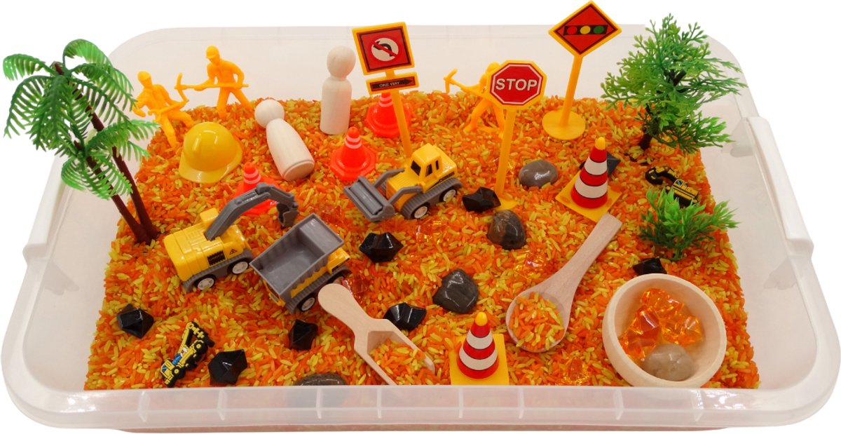 Sensory Play Tray - constructie - speelrijst