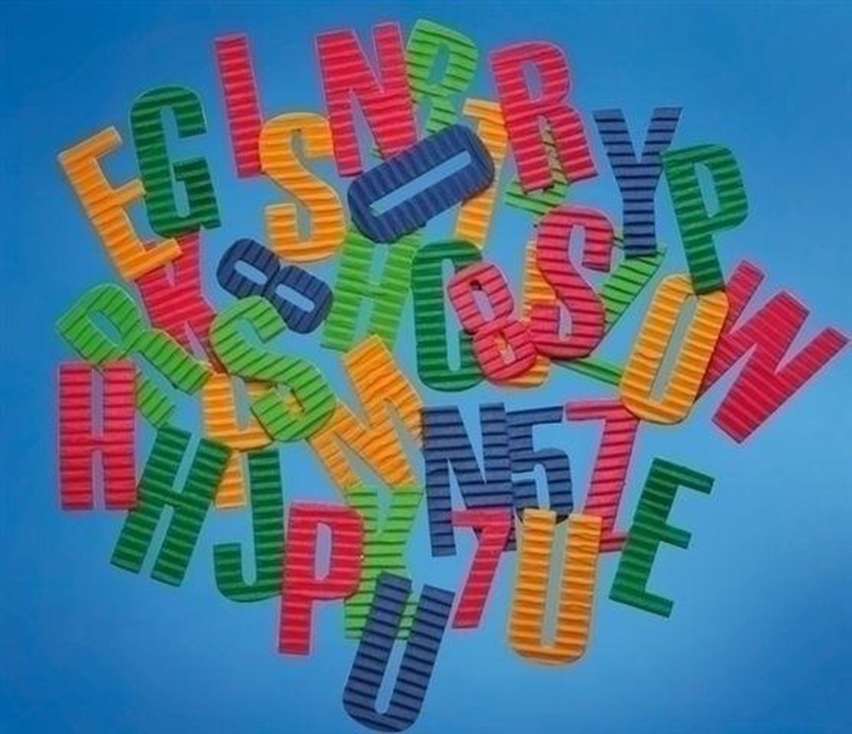 Papier letters en cijfers 180 stuks 35 - 45 mm