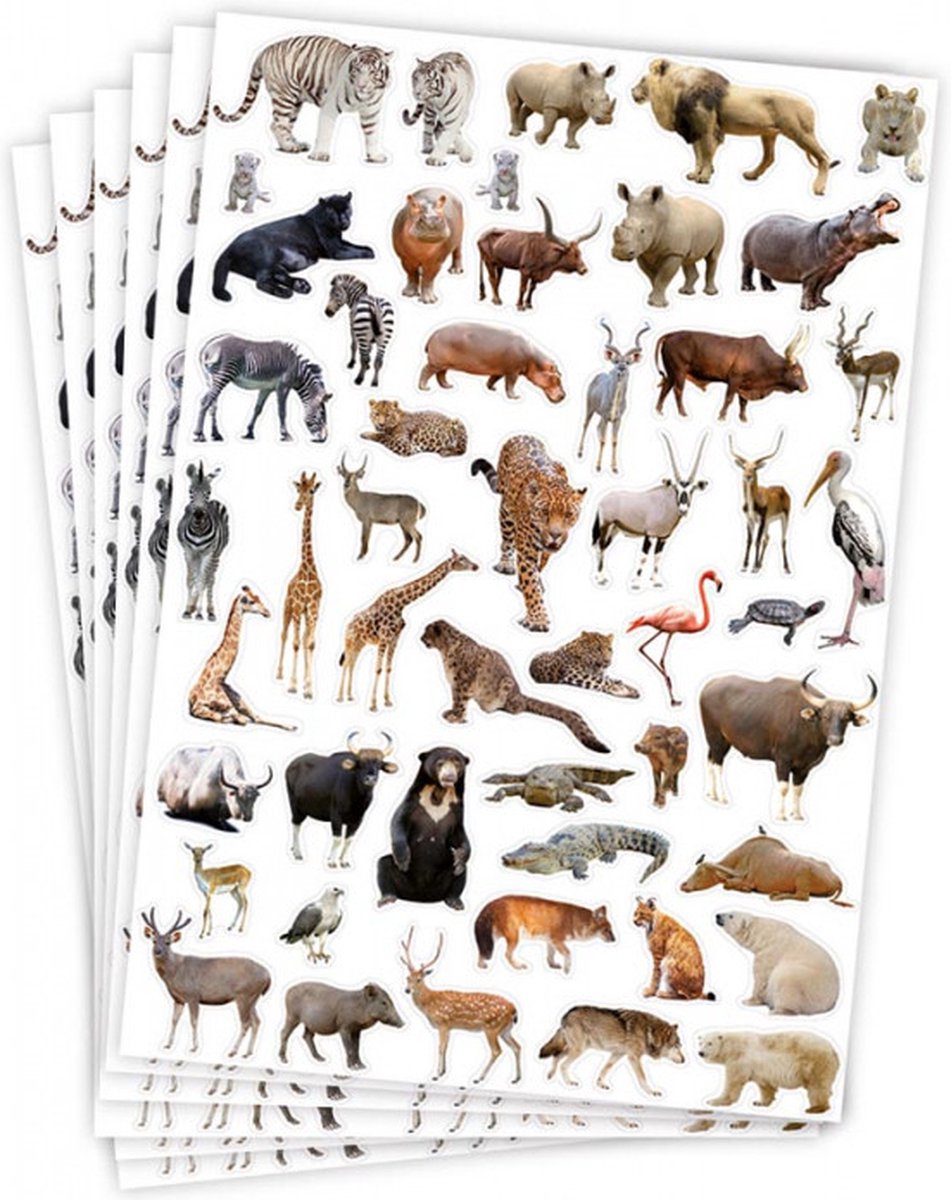 Playbox Stickers Wilde Dieren 6 vel ca. 300 stuks