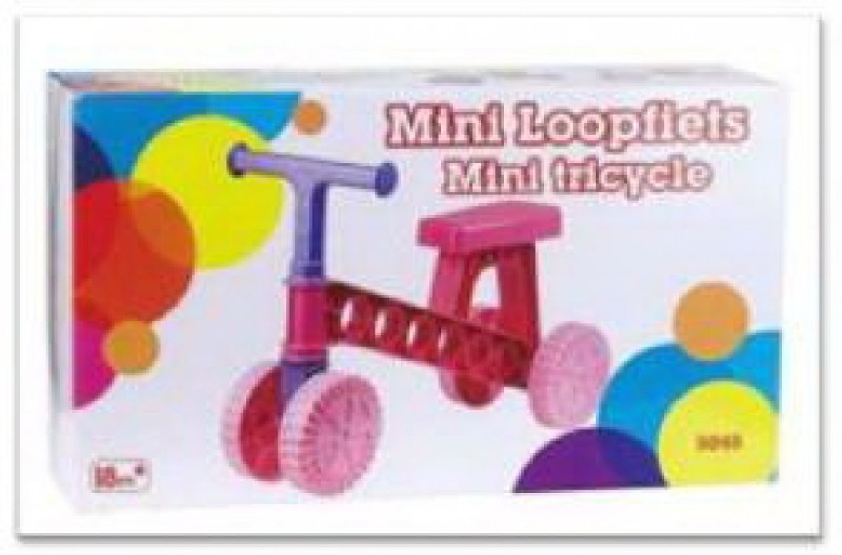 Playfun Mini Loopfiets - Kleur Roze of Blauw