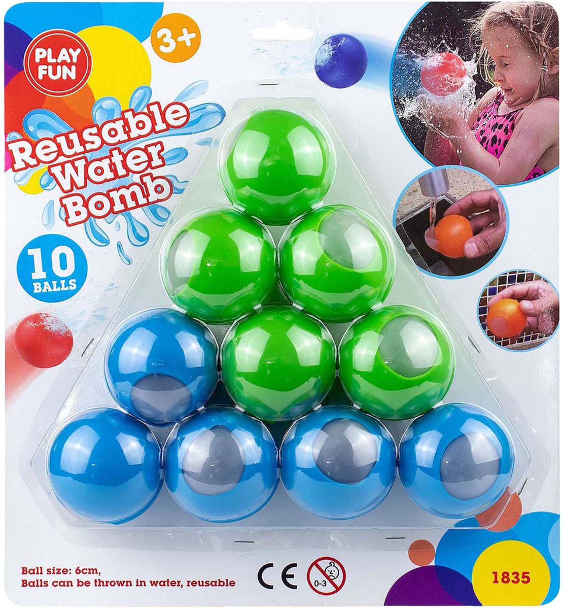 Playfun waterballen speelgoed set - herbruikbare waterballonnen 10 stuks.