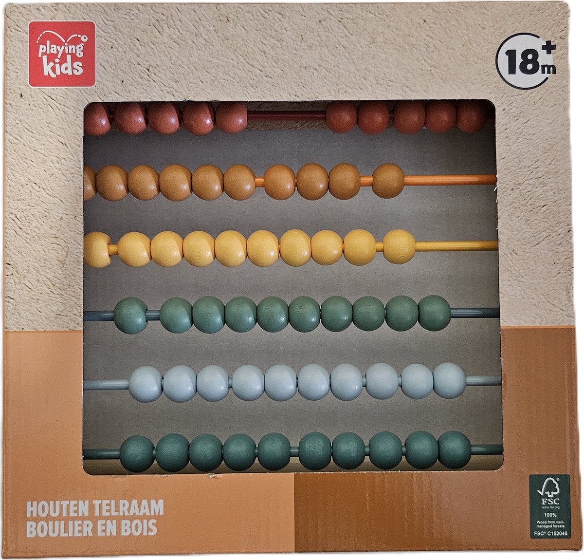 Playing Kids Houten Telraam Pastelkleuren