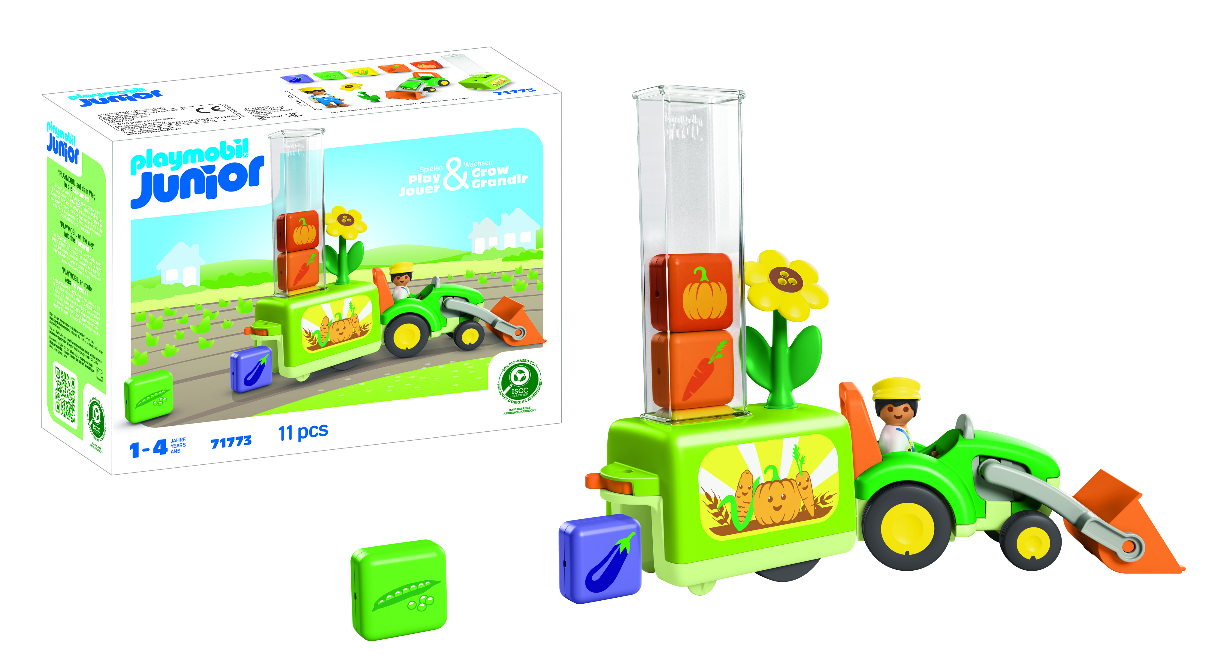 Playmobil Junior tractor met laad- en lossysteem