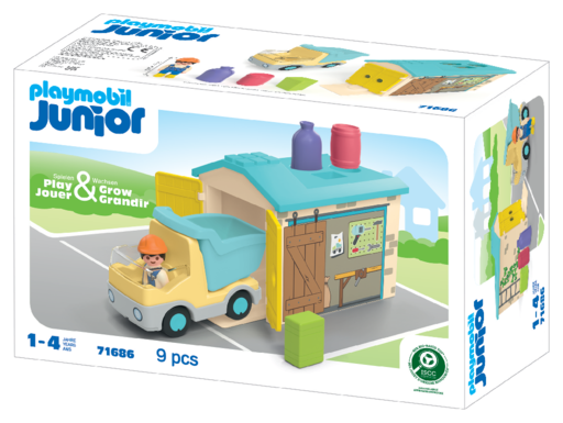 Playmobil® Junior 71686 werkman met sorteer-garage