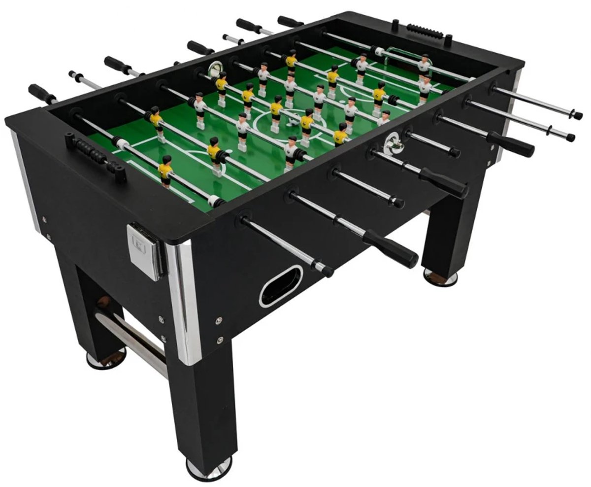  ® - Voetbaltafel - Zwart - 139 x 74 cm - Inclusief 3 ballen - met 2 Bekerhouders - 40 kg -   - Arcade